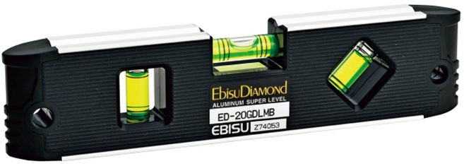 에비수 에비수 자석 수평자 ED-20GDLMB 수평 수직 다용도 알루미늄 수평기 수평계 200mm, 1개