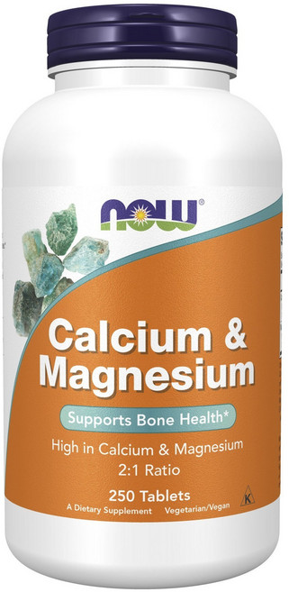 NOW Foods 鈣鎂保健錠, 1罐, 250顆