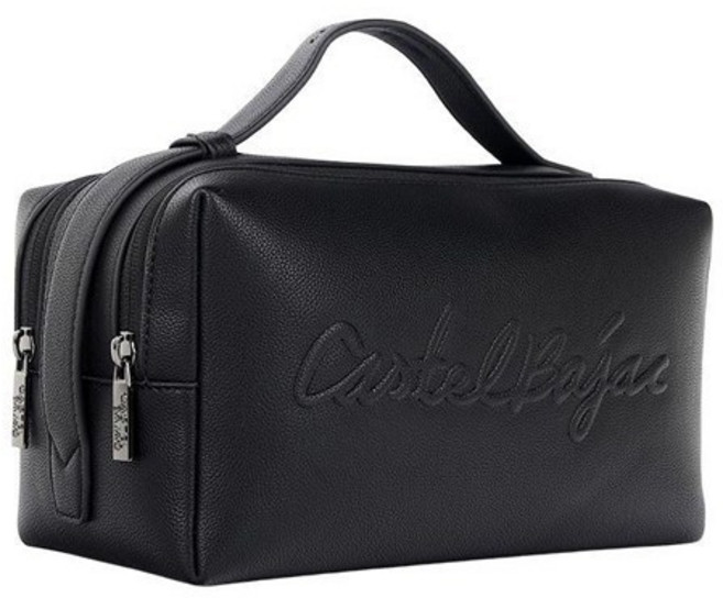 까스텔바작 2지퍼 파우치 350g GP202, 블랙, 1개