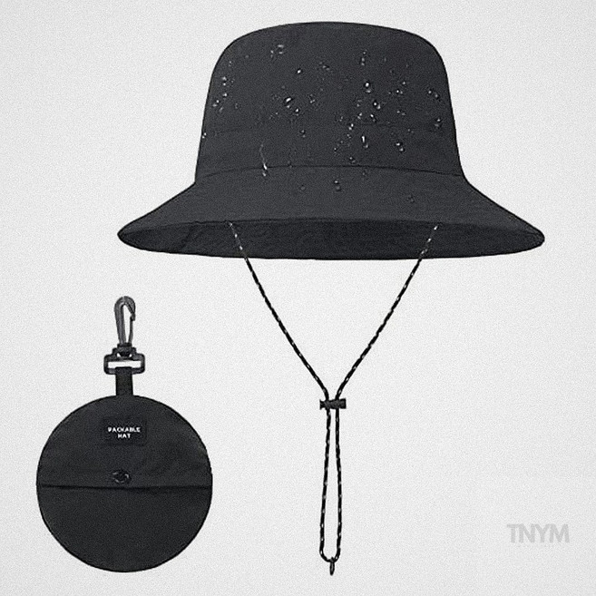 셀팃 휴대용 접이식 버킷햇 블랙 캐디모자