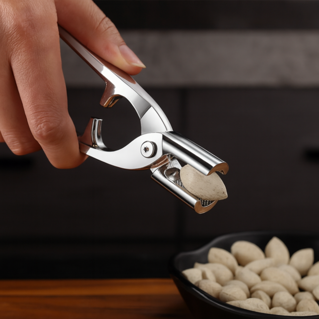슬림키친 은행까기 견과류 씨앗껍질 제거기 스테인리스 손잡이형 오프너, 1개, 실버