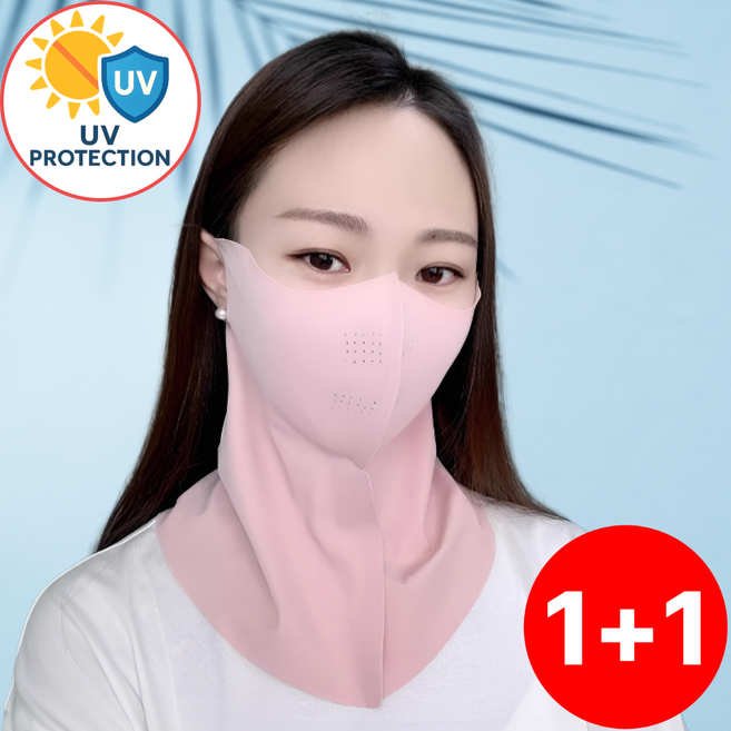 루네로 자외선차단 풀커버 마스크 아이스쿨 기능성, 소프트핑크, 1개