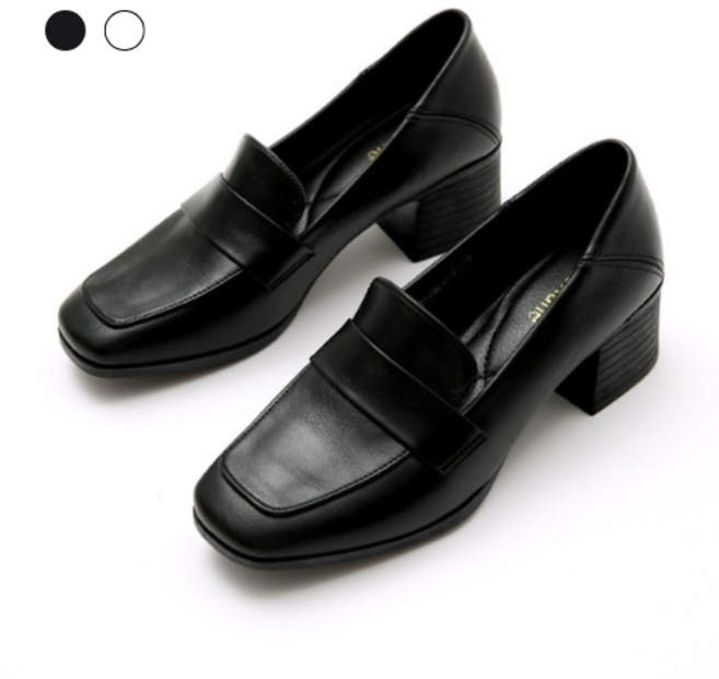 페조 여성 스퀘어토 미들힐 로퍼 클래식 정장 출근 PZSL-LUX-2913