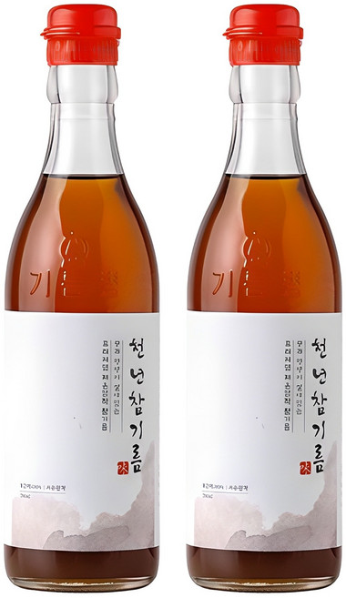 저온압착 천년 참기름, 2개, 350ml