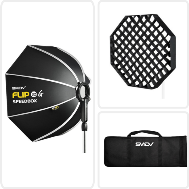 SMDV 플립 소프트박스 + 그리드 포함 세트, 1세트, 플립32 + 그리드
