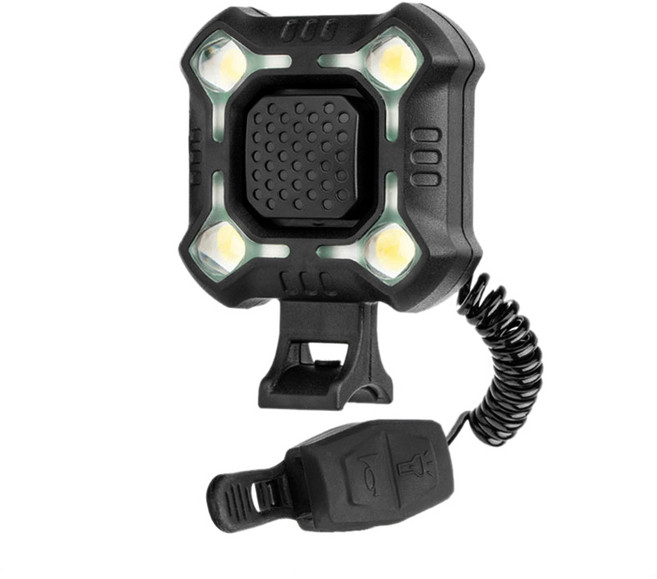 140 데시벨 시끄러운 자전거 전자벨 4구 LED 전조등 겸용, 1개