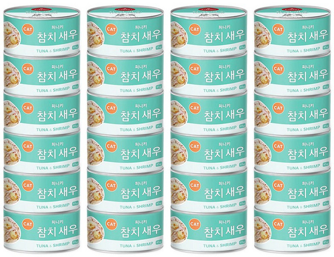 피니키 강아지 캔 간식, 참치 + 새우 혼합맛, 95g, 24개