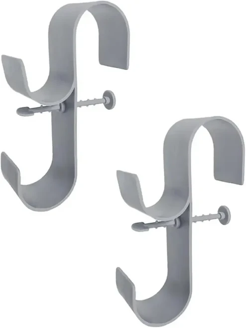 풀사이드 수영장 잎 스커머 네트 홀더 폴 행거 후크 텔레스코픽 갈퀴 액세서리, 07 2pcs Big Grey Holder