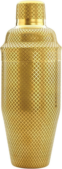 바플라이 3피스 다이아몬드 격자 에칭 일본 칵테일 셰이커 세트24온스700ml 골드 도금, Copper