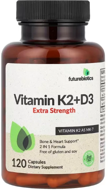 퓨처바이오틱스 비타민K2 + D3 엑스트라 스트렝스 캡슐 120정, 1개 - 쿠팡