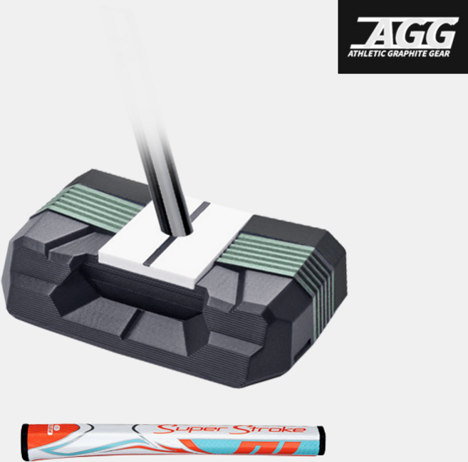 [이용희 프로 우승퍼터][주문제작]굴림채 ZET 제로토크 블랙 스틸샤프트 퍼터 32~35인치 세미 말렛 슈퍼스트로크그립 장착, 그린 35 피스톨1.0 오렌지블루화이트