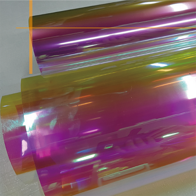 YK 국내산 다이크로익필름 카멜레온시트지 오로라필름 시트지, 핑크톤