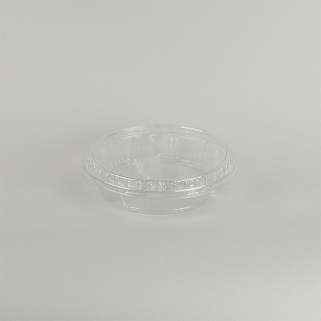 [박스] TY 170파이 원형 반찬통 투명 3칸, 400개