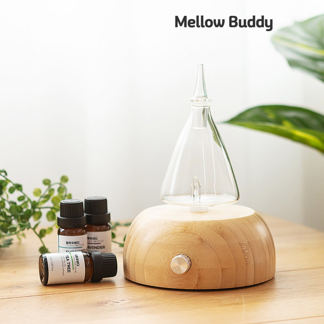 멜로우버디 아로마 에센셜 오일 우드 전자 디퓨저 방향제 확산기, 1개, 10ml, 랜덤오일증정