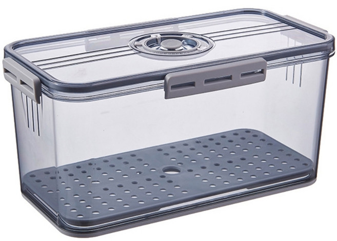 신선도 관리를 위한 스냅 뚜껑과 시간 설정이 가능한 밀폐 빵 보관 용기 조리대 빵 세이버, Gray, 7005