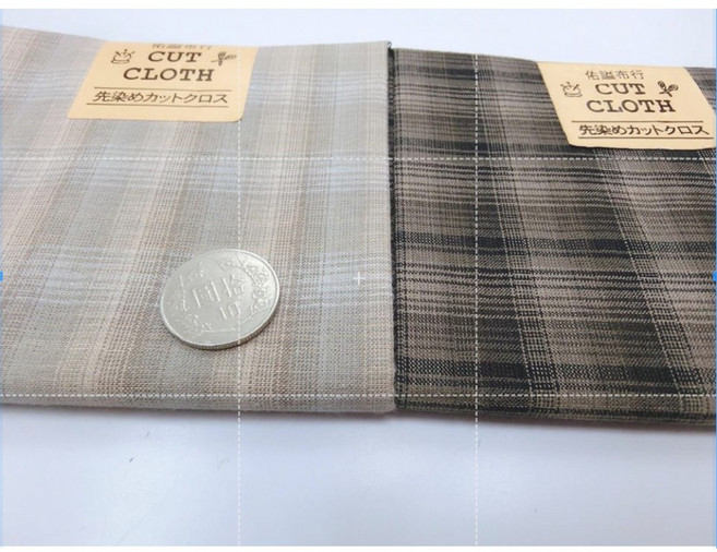 先染布 格子布 CUT CLOTH, 1個, #1灰,尺, #1灰