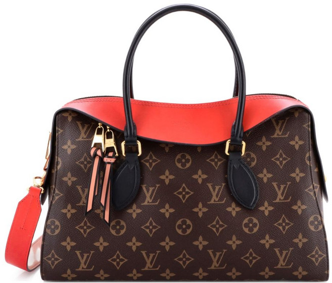 루이 비통 중고 튈르리 핸드백 모노그램 캔버스 레더 사첼 백