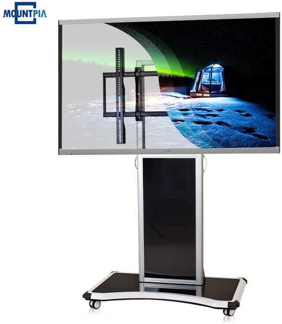 마운트피아 MPS-1 실버 이동식티비거치대 TV스탠드 65~90인치, 1개