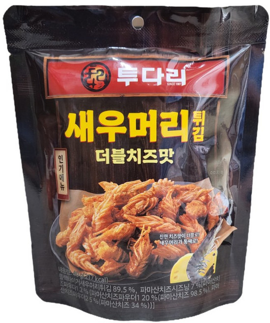 투다리 새우머리튀김 더블치즈맛, 40g, 13개