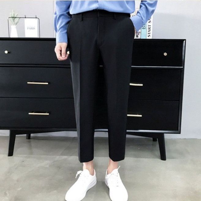 남자편한바지 남자 바지 9부 슬림핏 여름 슬랙스 치노팬츠 남자편한바지 남자일자슬랙스