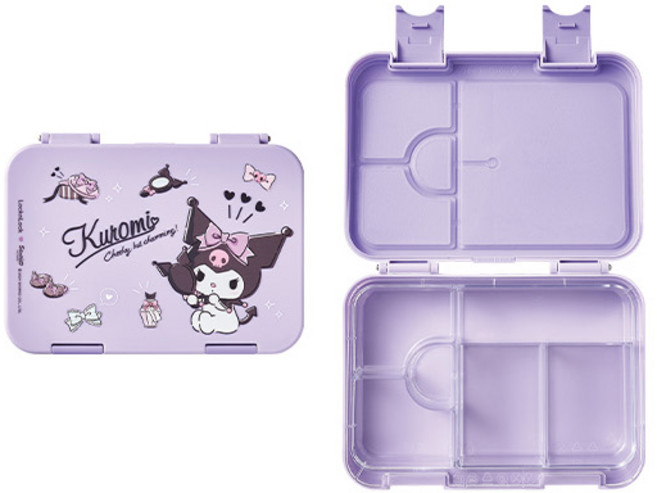 락앤락 스쿨핏 산리오 어린이 도시락통 710ml [+가쯔 용기] 세트, 1개, 쿠로미