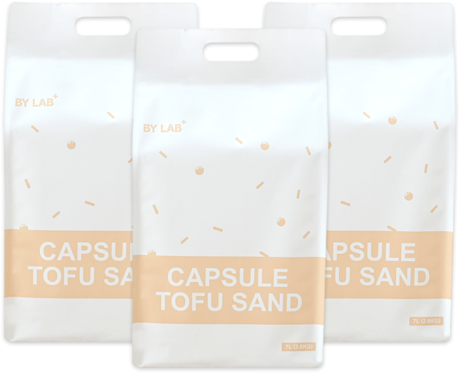 바이랩 탈취 캡슐 두부모래 가는입자 고양이 모래 반려묘 화장실 2.8kg X 3개입, 피톤치드, 3팩, 7L