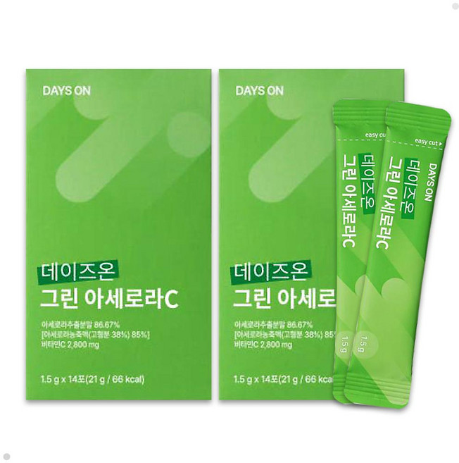 그린 아세로라 고품질 천연 비타민C 분말 가루 간편 섭취, 2개, 14회분