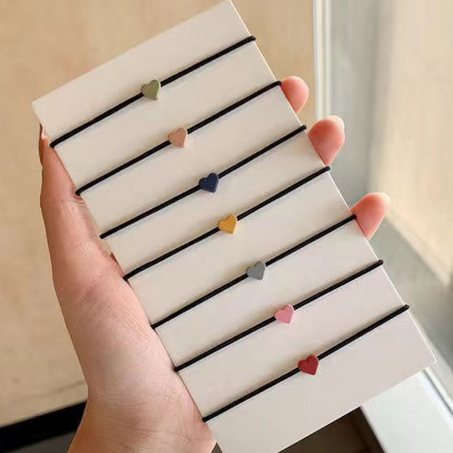 데일리 미니 하트 포인트 여성 패션 헤어 머리끈 고무줄 J1739