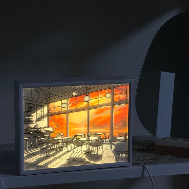 라인트 선샤인 LED 그림 액자 무드등 조명, C. 가을