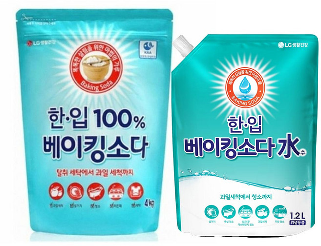 한입 100% 베이킹소다 4kg + 베이킹소다수 리필 1.2L