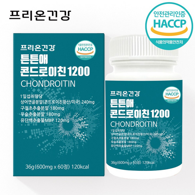 프리온건강 튼튼애 상어연골 저분자 콘드로이친 1200 1개월분, 1박스, 60정