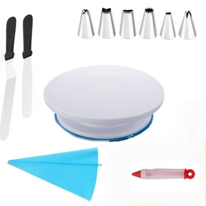 RFAQK 蛋糕裝飾轉台套組 烘焙裝飾工具, Set All in 如圖Lengkap, 1個