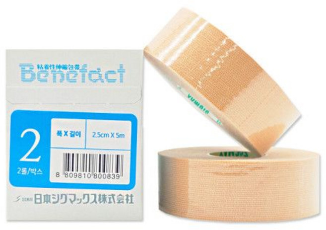 시그맥스 베네펙트 스포츠테이핑 2.5cm X 5m 2호 1개(2롤)