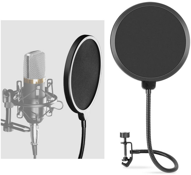 2중 매쉬 마이크 팝필터 더블 레이어 PS-1 POP FILTER 스탠드 설치 K669B K670 UFO 개인방송장비 유튜브 아프리카 브이로그 동영상 팟캐스트