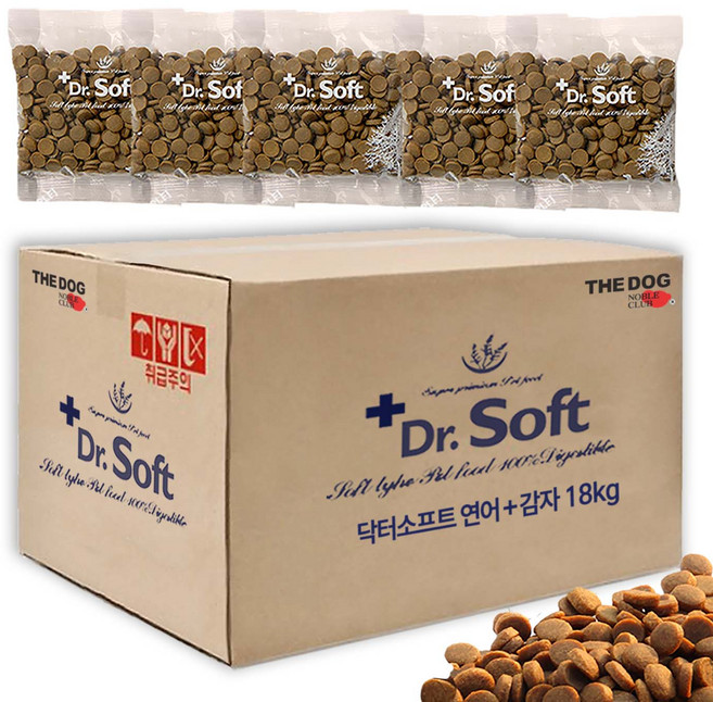 더독 닥터소프트 연어 감자 대용량 강아지 소프트 사료, 1개, 18kg, 연어+감자