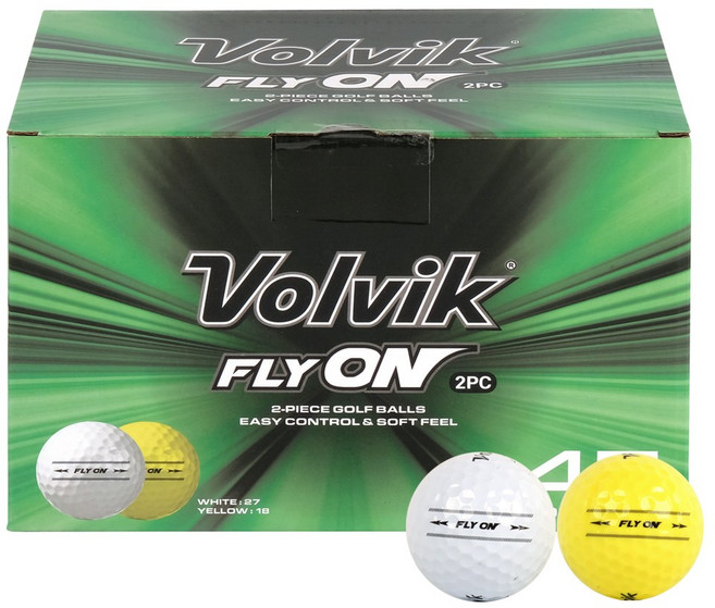 볼빅 플라이온 골프공 2피스 V163402WWWW 화이트 27p + 옐로우 18p 세트, 화이트 + 옐로우, 45개입, 1세트