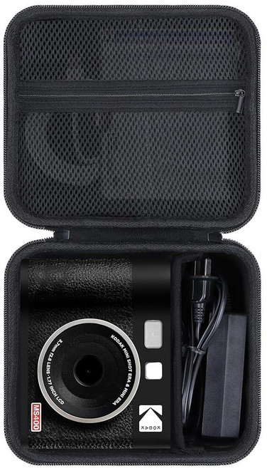 Lebakort KODAK 미니 샷 3 레트로/미니 레트로 / ERA 4PASS 휴대용 포토 프린터와 호환 하드 케이스 블랙 + 옐로우 204735, 미니 샷 4시대, 블랙 케이스