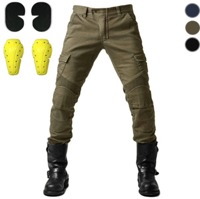 서브22 데님 바이크팬츠 보호대 포함 라이딩진, 카키진