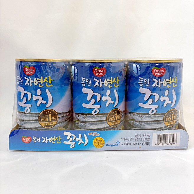 동원 자연산 꽁치 통조림, 400g, 6개