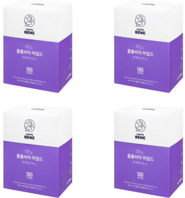 카페베네 마노 콜롬비아 마일드 원두커피믹스 180P, 900mg, 180개입, 8개