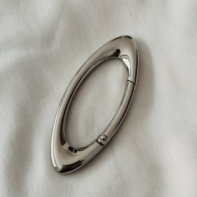 유니크 타원형 캠핑 가방 클립 열쇠고리 카라비너, 1개, 실버