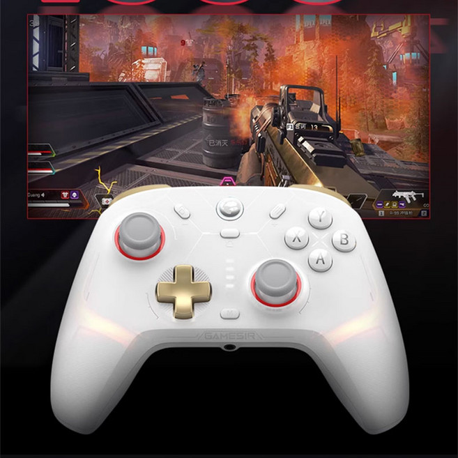 [청이스토어] GAMESIR Cyclone 2 무선 블루투스 게임 컨틀로러 RGB라이트 스위치패드 드폰 안드로이드 애플 PC, 본체-화이트 * 1개, 1개