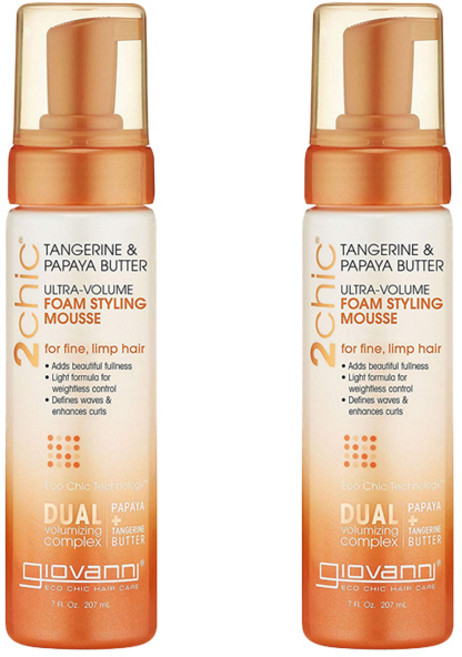 지오바니 2시크 울트라-볼륨 폼 스타일링 무스, 207ml, 2개