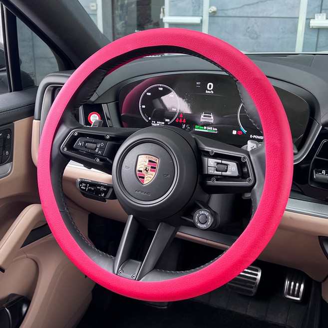 자동차 핸들커버 실리콘 논슬립 전차종 호환 통풍 사계절 10색상, 레드