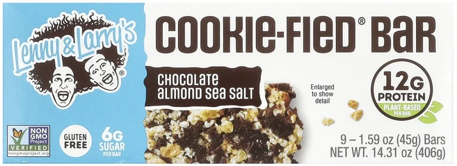 지금 곧 품절됩니다 Lenny & Larry's Complete Cookie-Fied Bar 초콜릿 아몬드 천일염 바 9개 개당 45g(1.59oz) 서둘러주시면 감사하겠습니다, LennyLarrysCompleteCookieFiedB - 쿠팡
