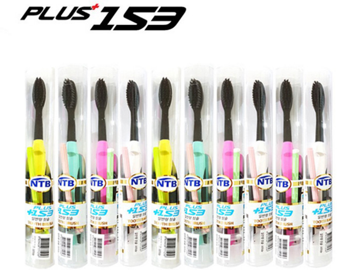 칫솔 플러스 153 (흑)칫솔, 플러스 153 검은모칫솔(색랜덤) [10개], 10개, 1개입
