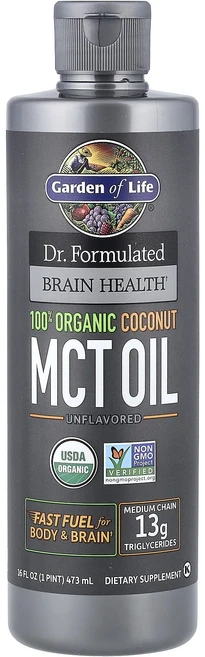 절실히 몸관리가필요한시기 Garden of Life 머콜라 박사는 Formulated 두뇌 건강 100% 유기농 코코넛 MCT 오일 무맛 473ml(16fl oz) 프리미엄할인상품, GardenofLife머콜라박사는Formulated두뇌, 1, 473ml - 쿠팡