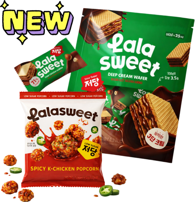 new 저당웨하스 + 저당팝콘 세트, 1개, 웨하스1봉(25개입) + 매콤닭강정팝콘10봉