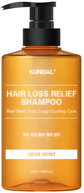 쿤달 맥주효모 탈모 기능성 샴푸 허브민트, 500ml, 1개 - 쿠팡