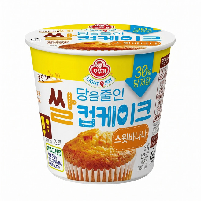 오뚜기 당을줄인 쌀컵케이크 60g 3종 스윗바나나+초코+치즈 1개씩, 1세트